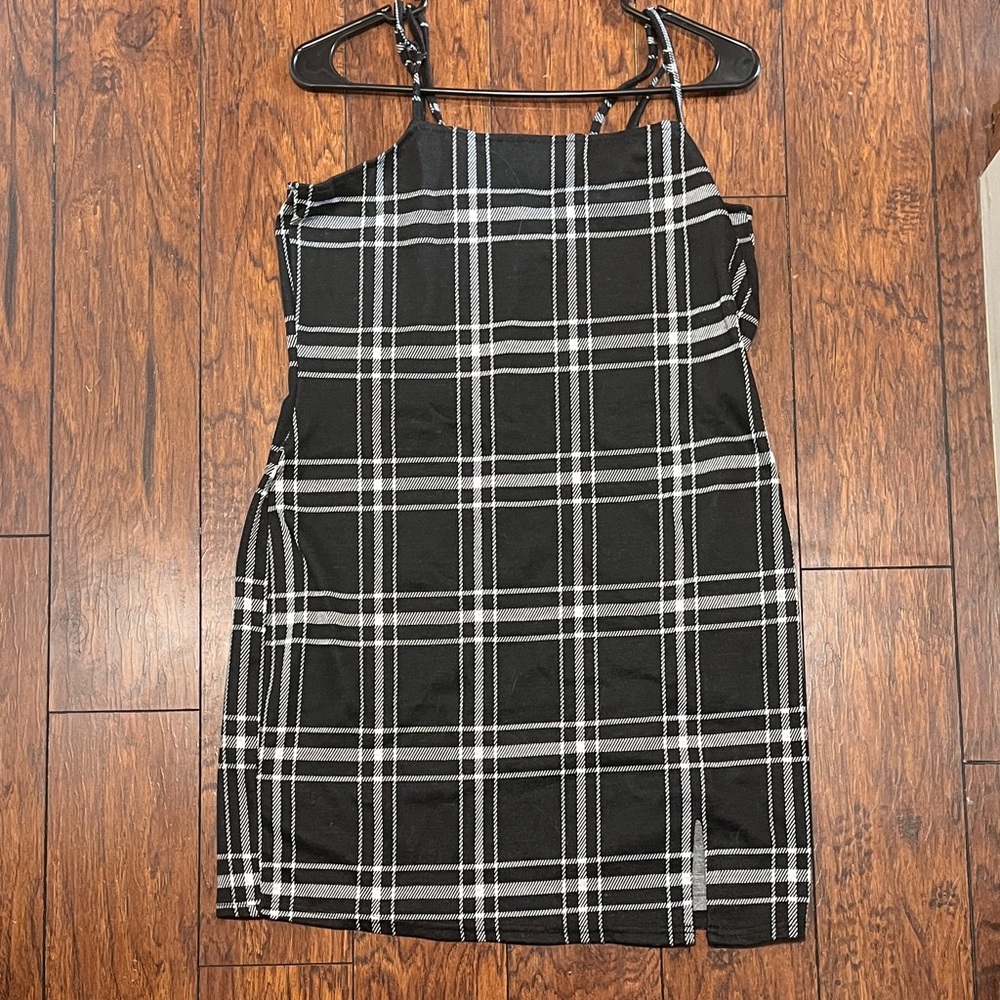 Black and White Plaid Dress